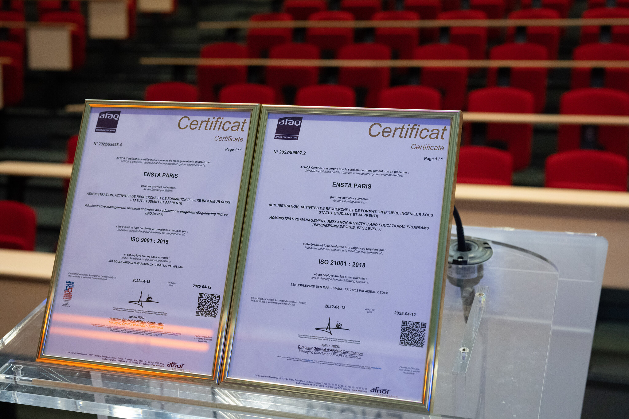 ENSTA Paris doublement certifiée ISO