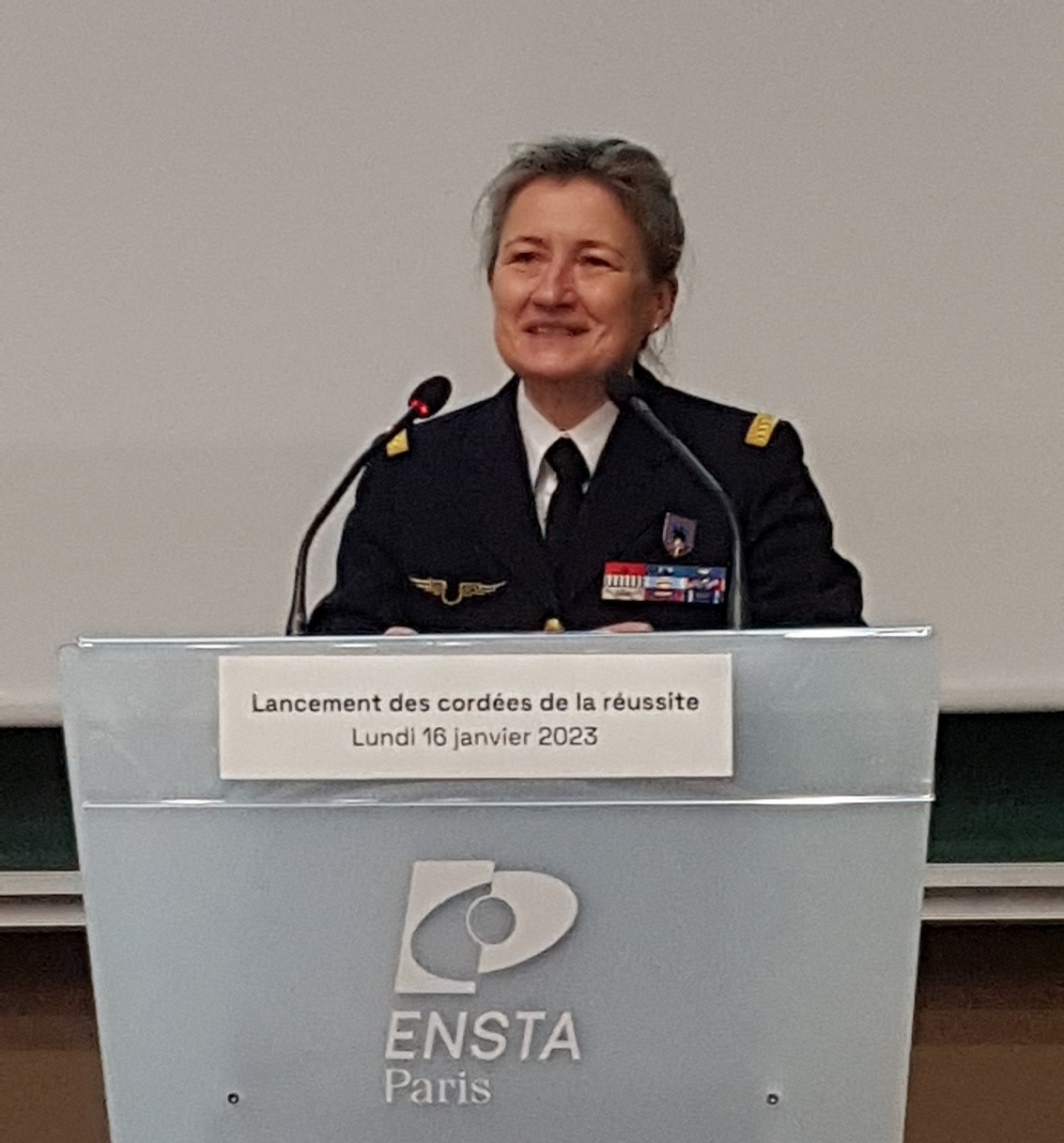 Dominique Arbiol, général de corps aérien et directrice du service national et de la jeunesse du ministère des Armées.