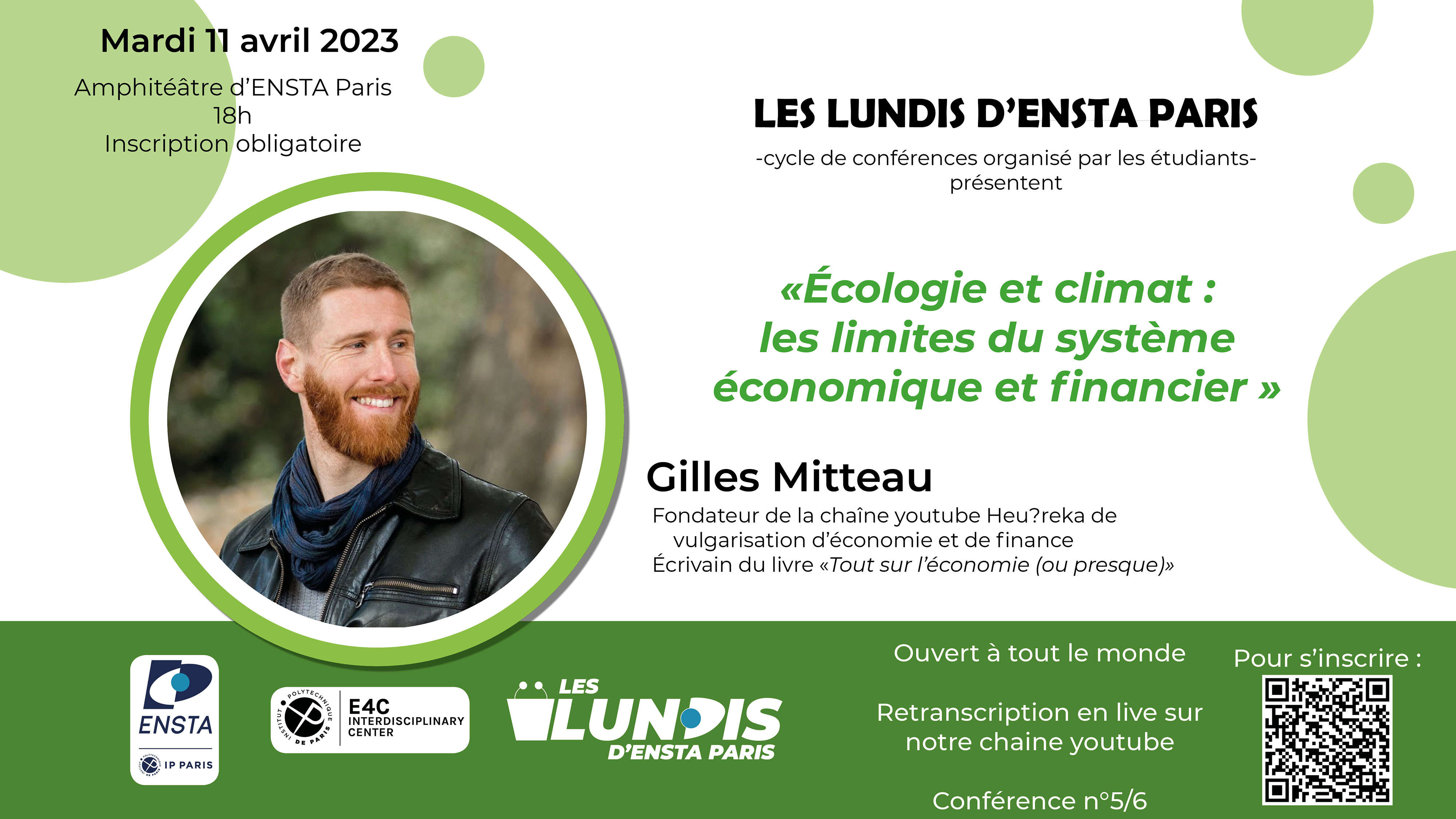 Les Lundis d'ENSTA Paris accueillent Gilles Mitteau