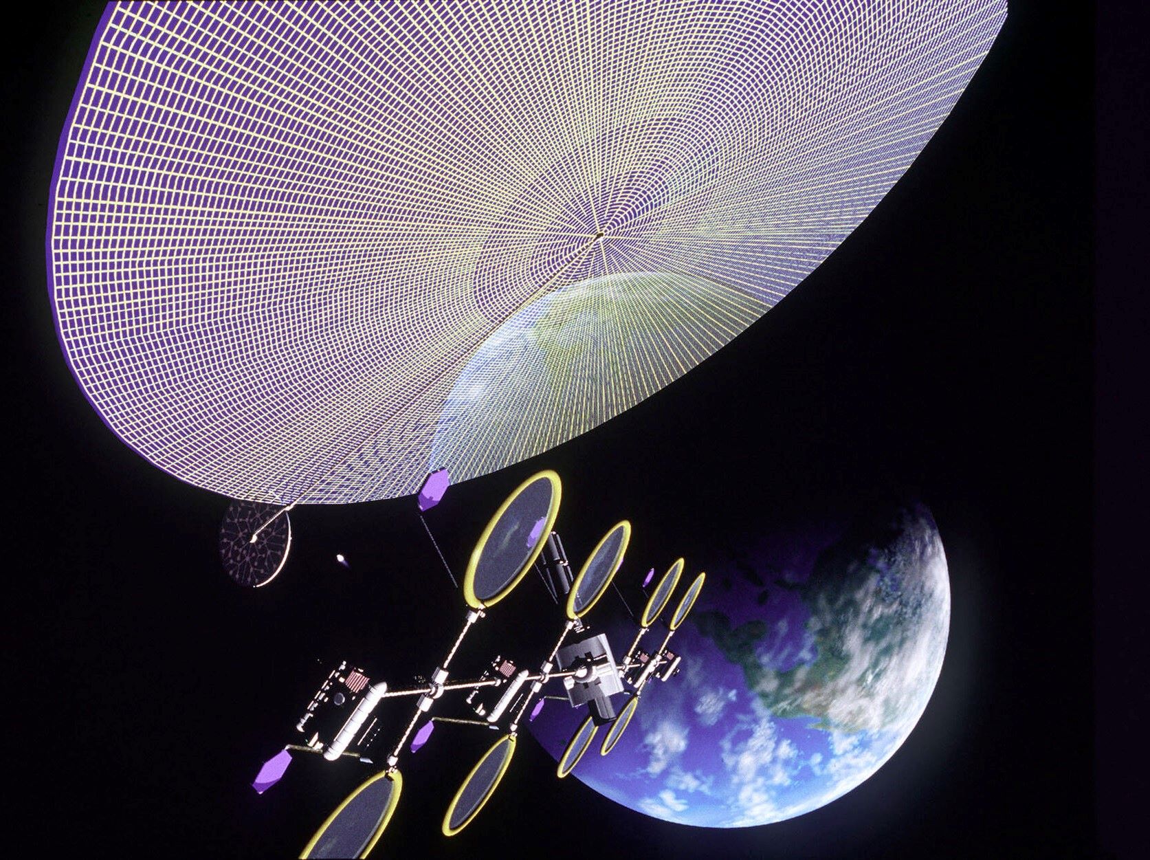 Un concept de disque photovoltaïque spatial. Crédit : ESA