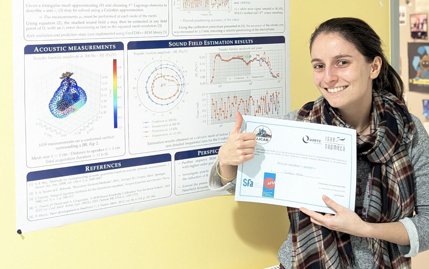 Caroline Pascal et le prix du meilleur poster scientifique de la JJCAB